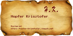 Hopfer Krisztofer névjegykártya