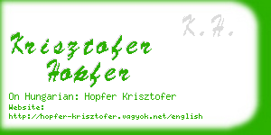 krisztofer hopfer business card